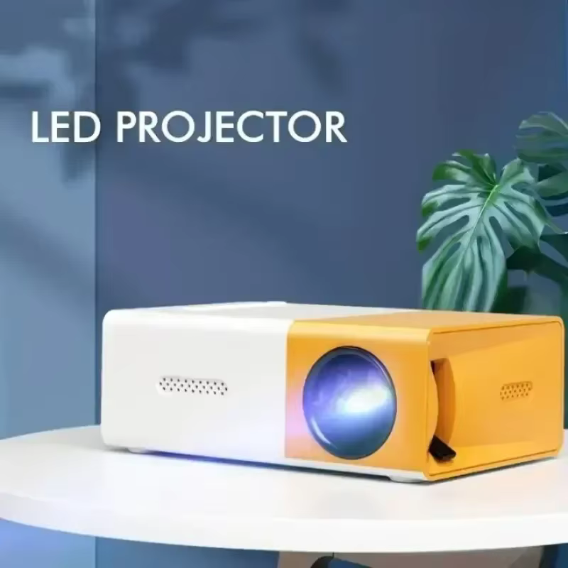 Portable YG300 Mini LED Projector A1 LED LCD Mini Video Projector – International Version | Compact Home Theater | White & Yellow