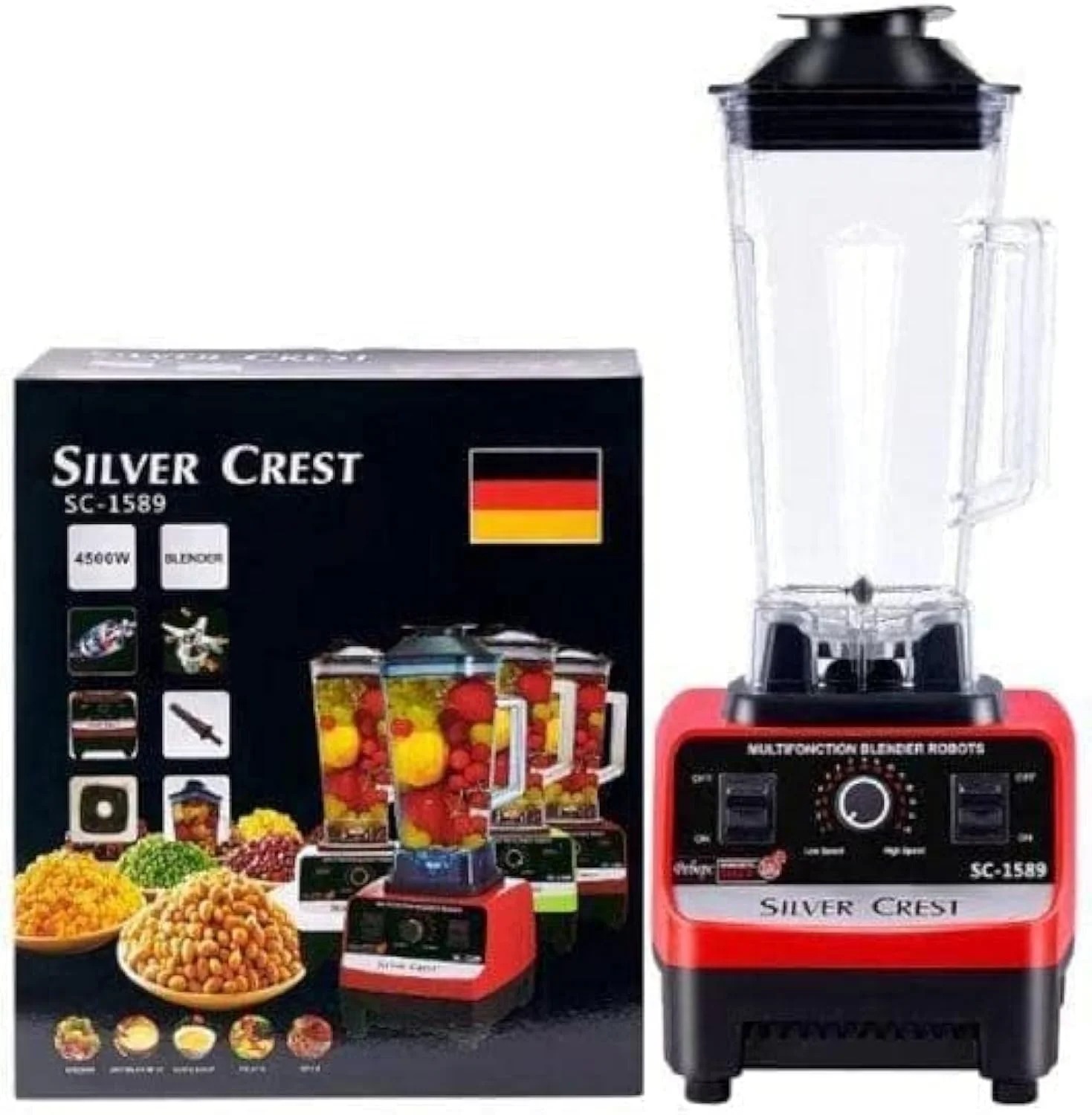 Silver Crest SC-1589 2 in 1 High Power Blender 4500W – Multi-Function Grinder & Smoothie Maker - Image 4