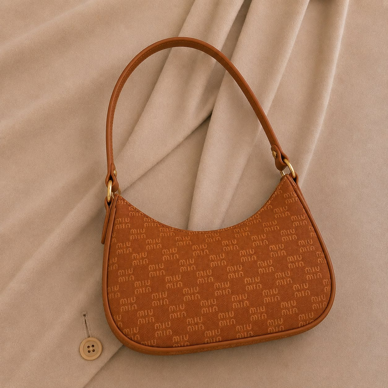 Luna Curve Purse – Elegant Printed Shoulder Handbag for Women
