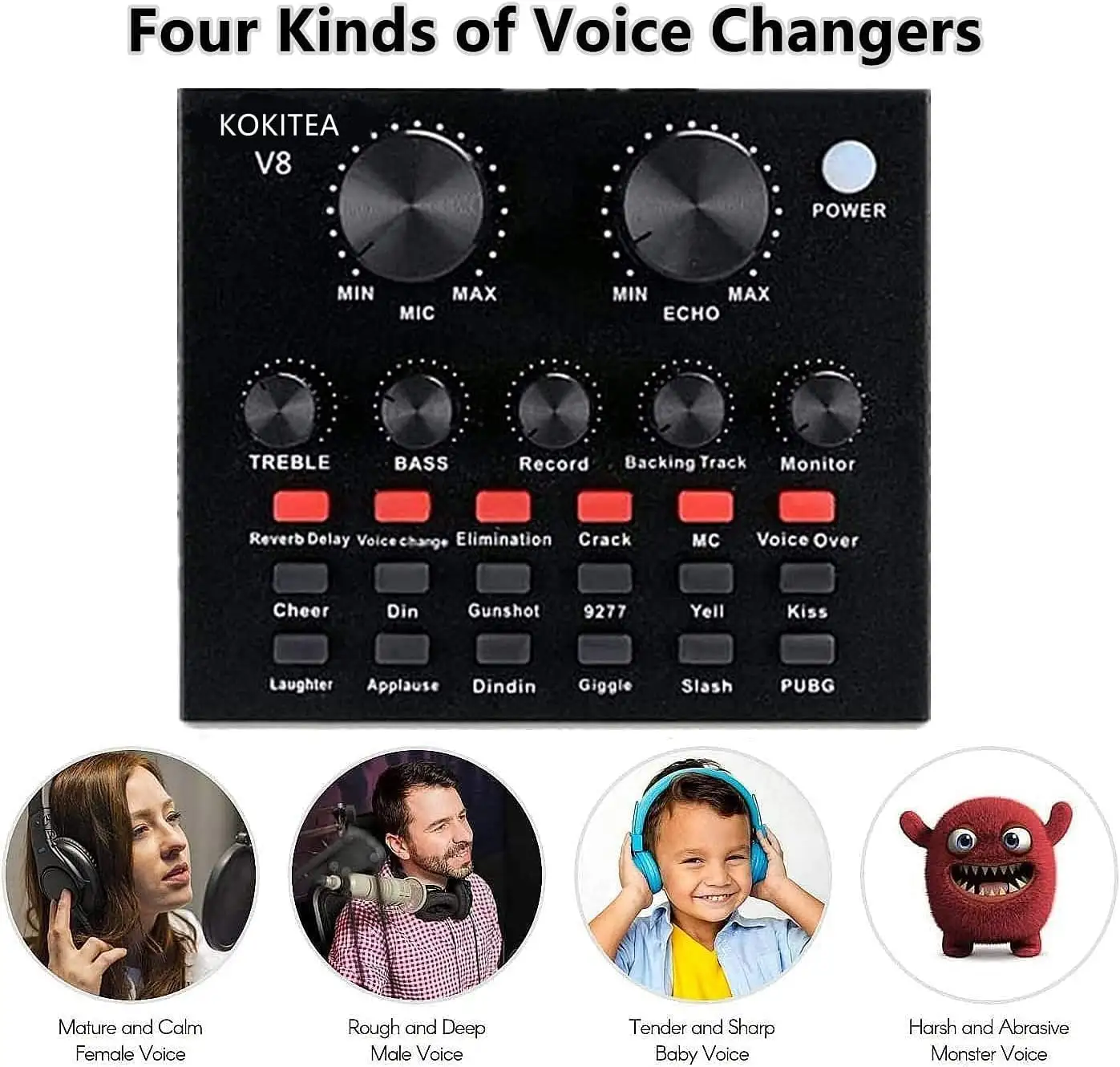Podcast Mic Set With Live Sound Card,condenser Microphone With Rechargeable 12 Kinds Of Auxiliary Background For Karaoke Singing, Youtube Recording - Image 3