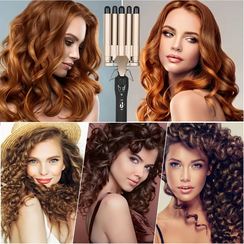 MO-6003 hair curler Professional Hair Straightener for Curly and Wavy Hair 5 Tubes