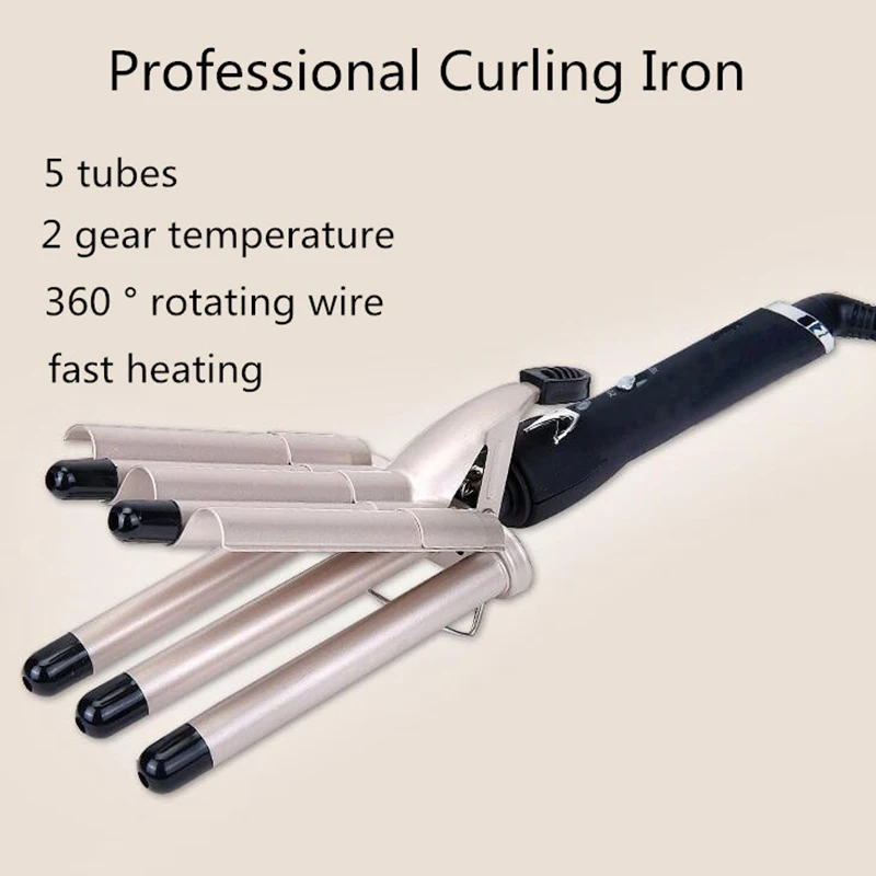 MO-6003 hair curler Professional Hair Straightener for Curly and Wavy Hair 5 Tubes - Image 5