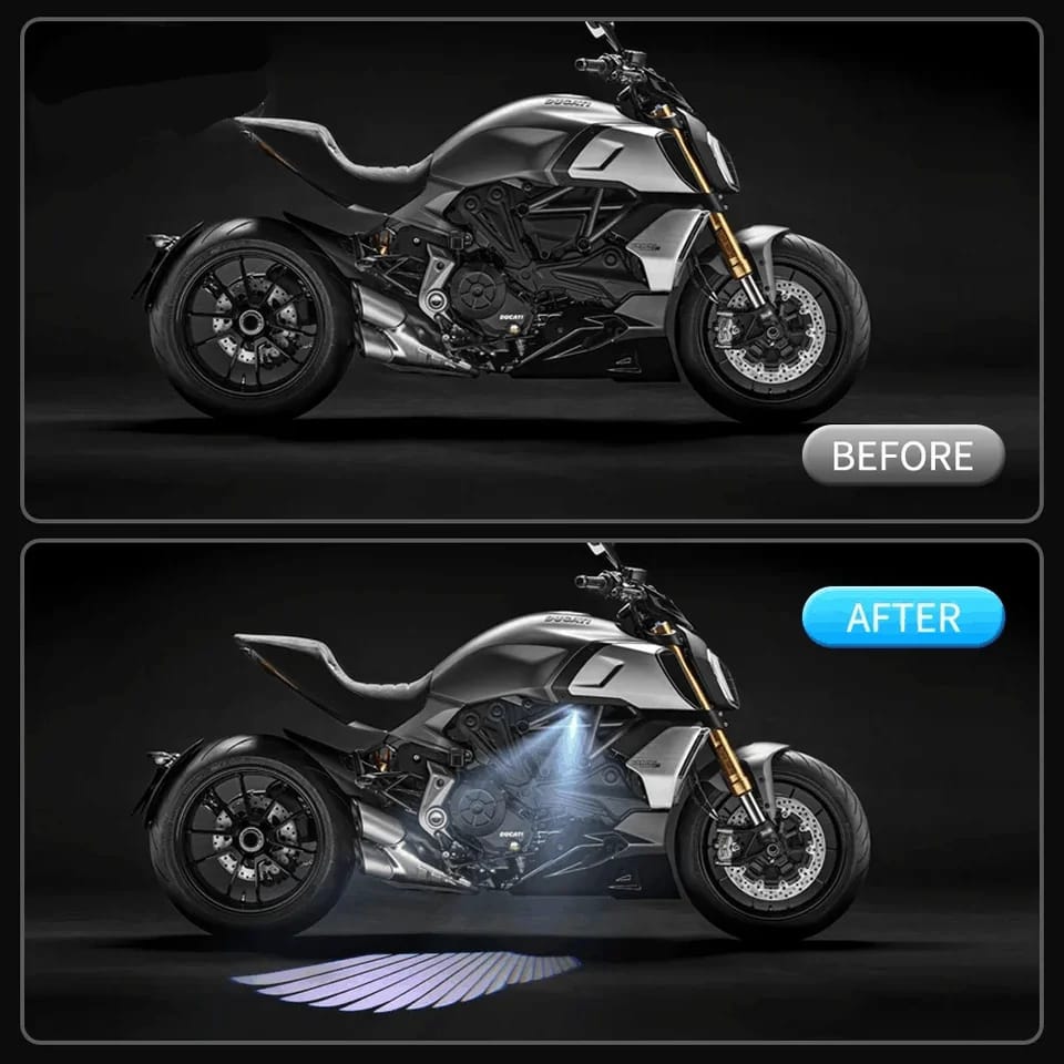 Bluetooth control angel wing light multicolor for all bikes and car uneversa - Image 2