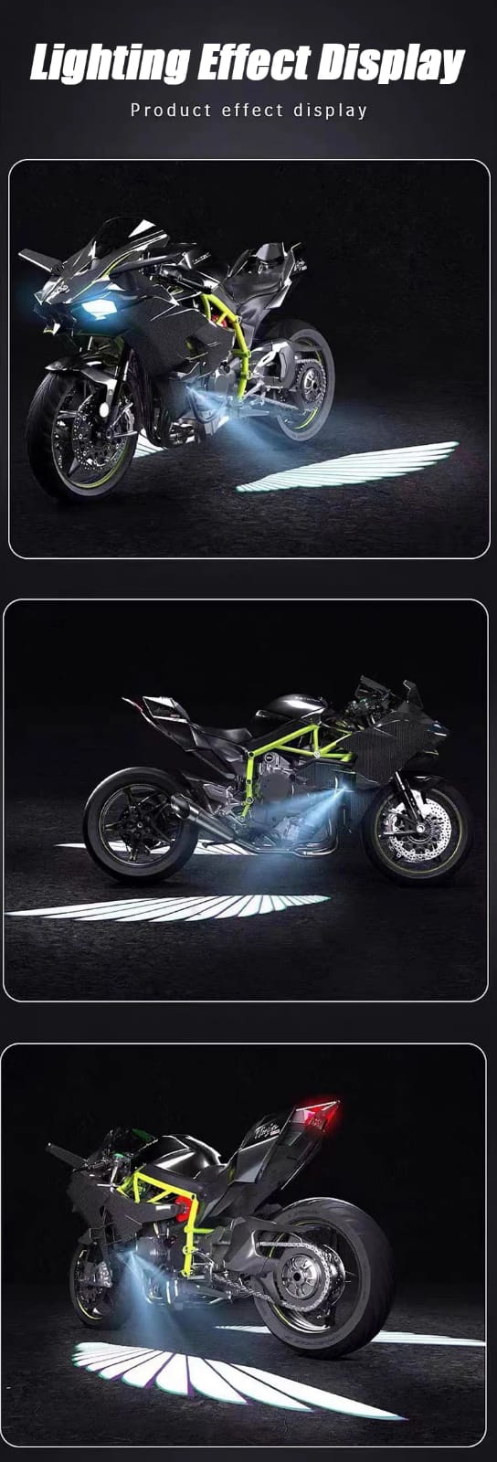 Bluetooth control angel wing light multicolor for all bikes and car uneversa