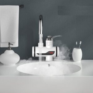 Electric Water Heating Faucet Tap for Kitchens and Bathrooms Digital Temp° Display | Hot Water(without shower )