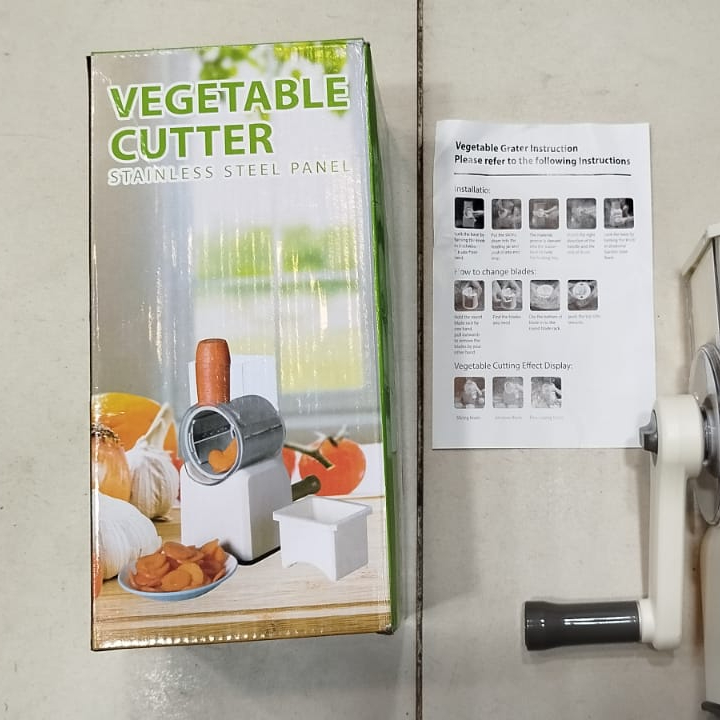 Vegetable Cutter Stainless Steel | Manual Vegetable Cutter Slicer & Grater | Multi-Functional Kitchen Gadget ( Random Color )