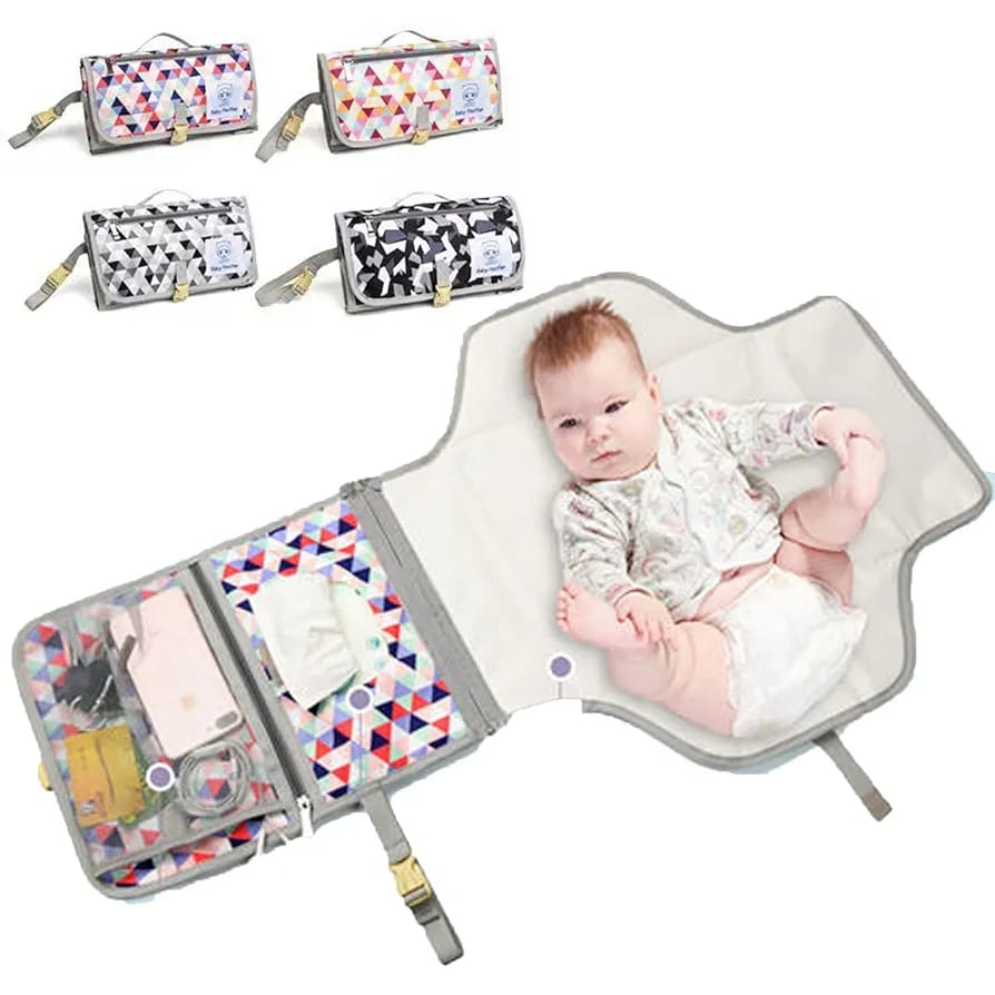 Diaper Pouch (Waterproof), Baby Product Storage, Stroller Bag, Mother's Bag, Diaper Changing Sheet, Baby Shower Gift (random color) - Image 3