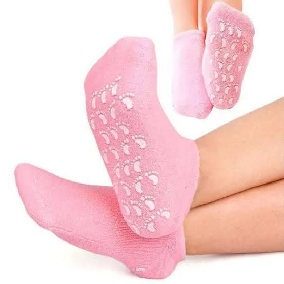 Spa Gel Moisturizing Socks Anti Slip Heel Care Socks For Dry & Cracked Feet – Multi color - Image 3
