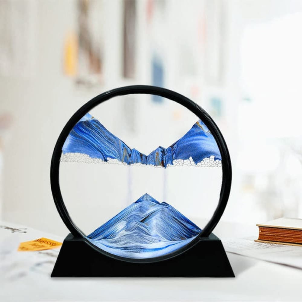 3D Moving Sand Art Lamp - Flowing Sand Painting Picture Dynamic Hourglass Night Light Decorative Desk Ornament Office Home Decor Lamp (Random Color) - Image 3