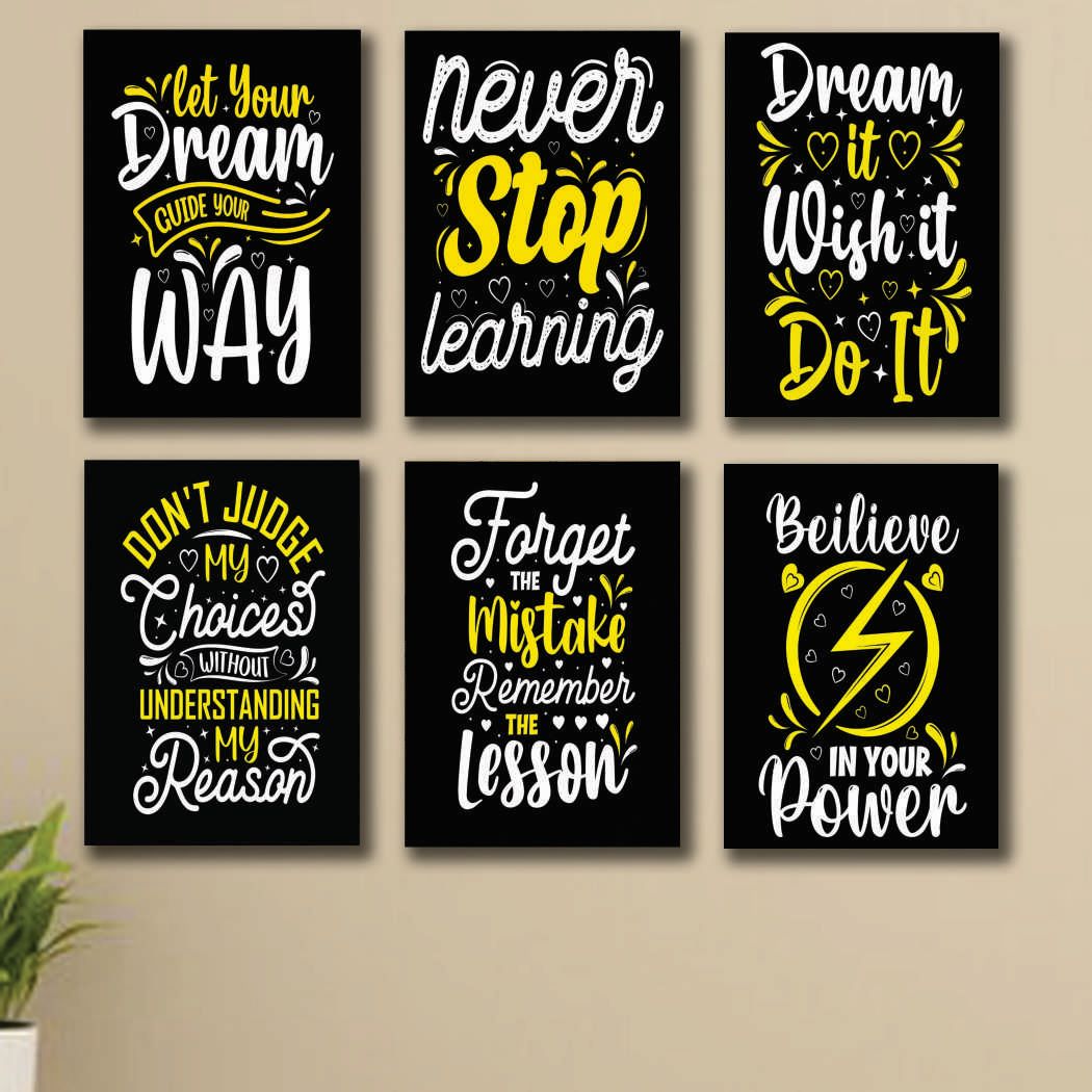 Set of 6 Premium Wall Art Photo Tiles – Modern Home Decor Sets 8x11