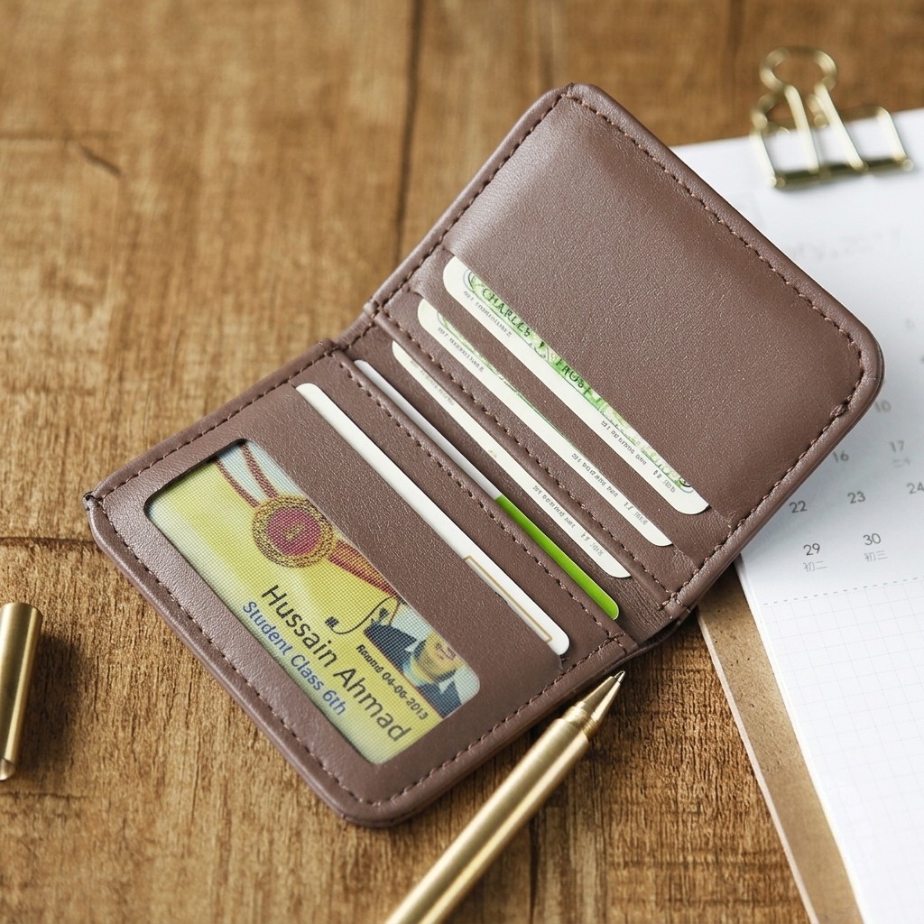 Fashion Slim PU Wallet Card Holder for Men & Women | Compact Cash & Card Purse with ID Window - Image 4