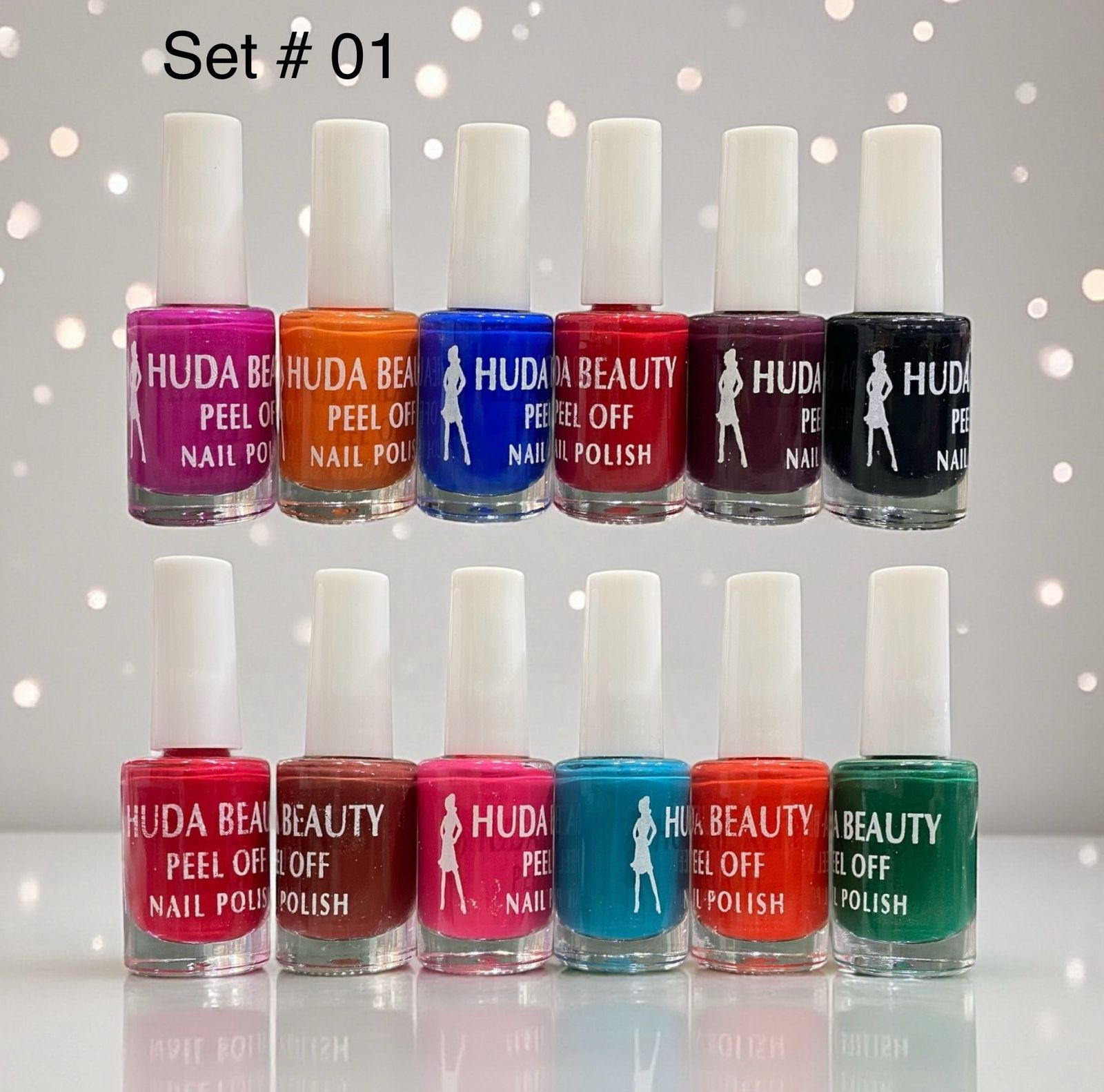 Huda Beauty Peel Off Nail Polish Set Of 6 Vibrant Colors Easy Removal Glossy Finish | Random Colour - Image 2