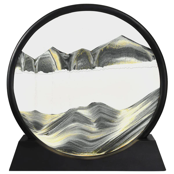 3D Moving Sand Art Lamp - Flowing Sand Painting Picture Dynamic Hourglass Night Light Decorative Desk Ornament Office Home Decor Lamp (Random Color) - Image 2