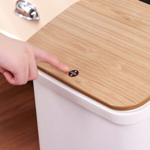 Royal Wooden Trash Bin with Lid | Minimalist Dustbin for Kitchen, Bedroom & Office