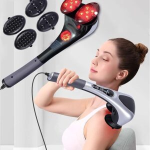 Blue Idea Full Body Handheld Double Head Massager With Infrared Heat Technology For Muscle Relief Relaxation And Circulation