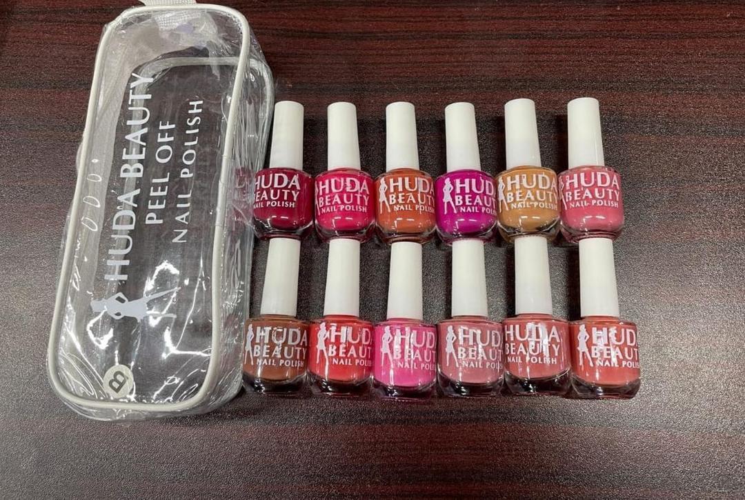 Huda Beauty Peel Off Nail Polish Set Pack of 6 Full Size Long Lasting Multi Color Collection - Image 4