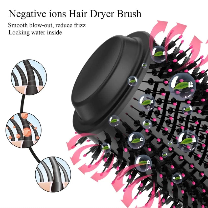 One Step Hot Air Brush 4 In 1 Hair Dryer, Straightener, Curler And Volumizer - Professional Styling Tool For Smooth Shiny Hair At Home - Image 2
