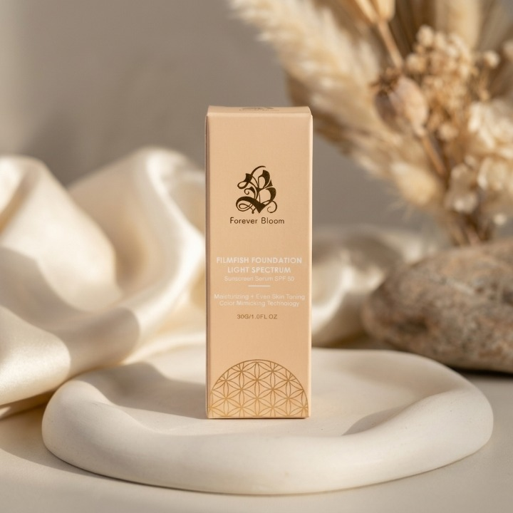 Forever Bloom Filmfish Foundation Light Spectrum Sunscreen Serum SPF 50 Moisturizing Formula 30g