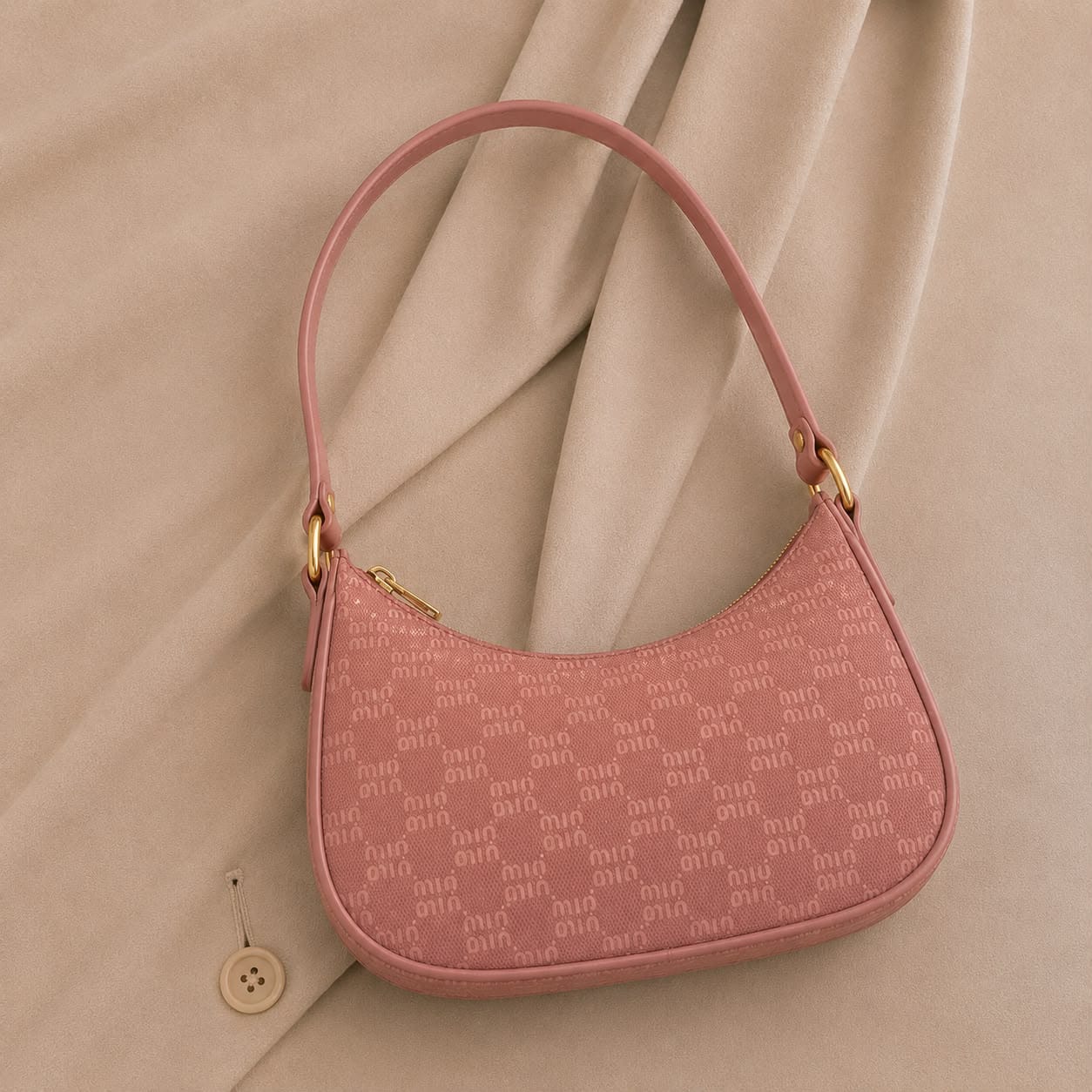 Luna Curve Purse – Elegant Printed Shoulder Handbag for Women - Image 3