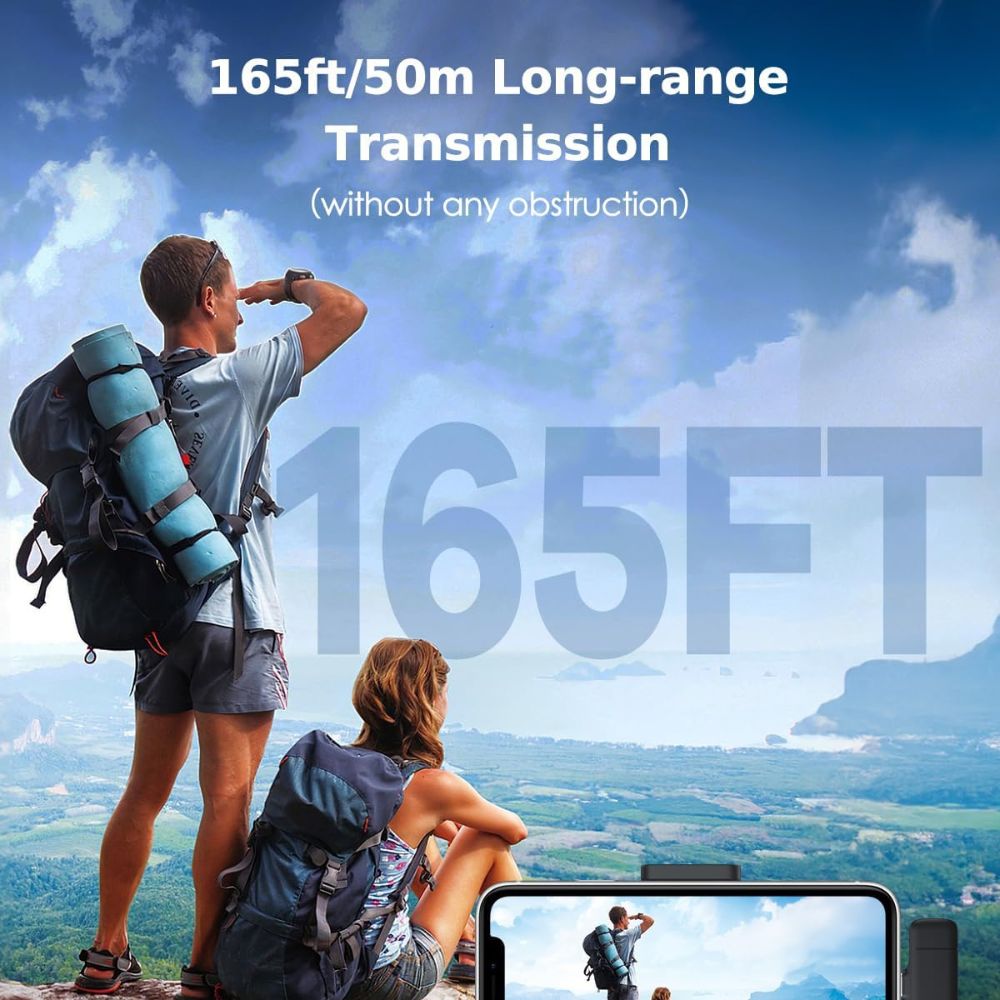 K13 Type-C ANC Dual Wireless Lavalier Microphone - Plug And Play System With 1 Receiver And 2 Microphones For Android Devices - Image 3