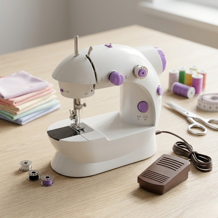 SM-202A Electric Mini Sewing Machine – Double Threads & Two Speed Control for Home & Travel - Image 3