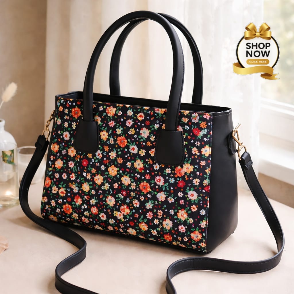 Women’s Shoulder Bag With Vibrant Floral Print And Practical Detachable Shoulder Strap - Image 3