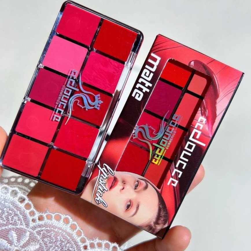 10 In 1 Lipstick Blush Palette - Multi Functional High Pigmented Creamy Material Makeup Collection Kit For Beautiful Lips And Cheeks (Random Shades)