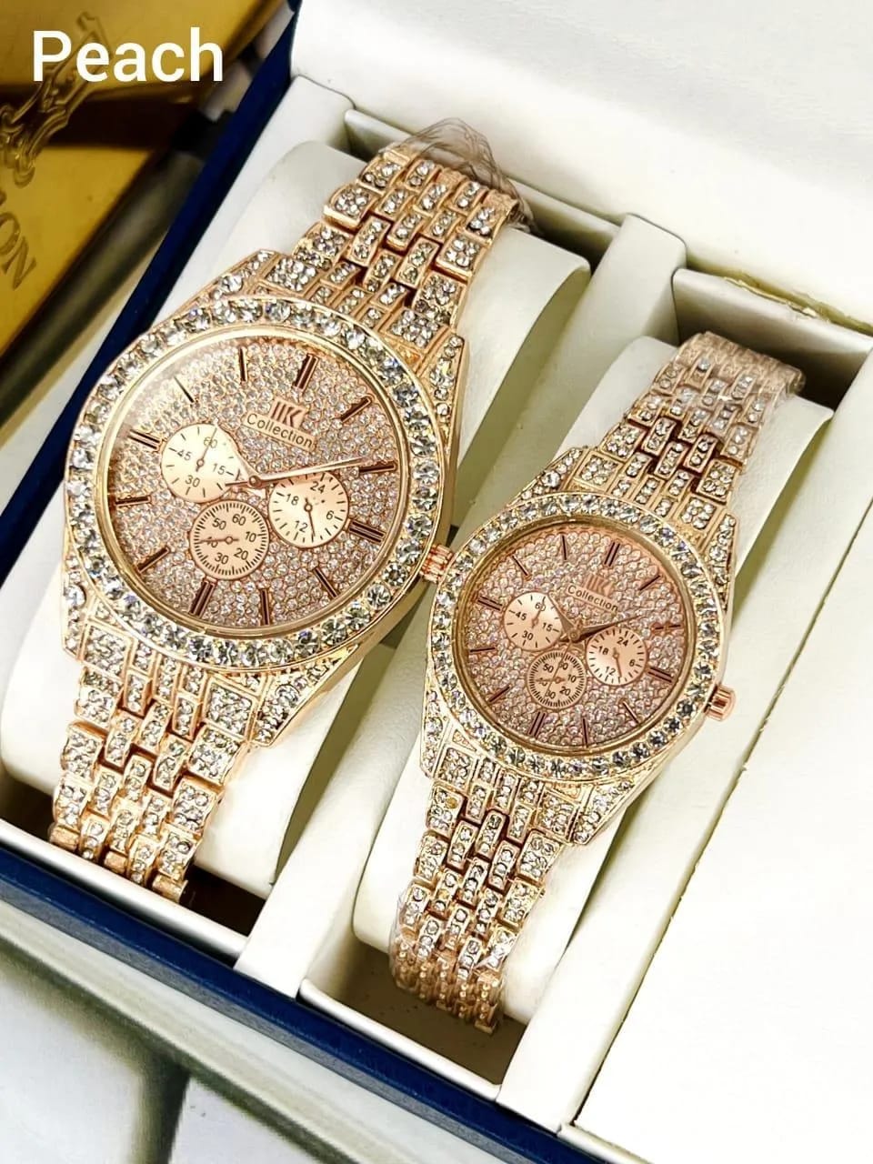 Luxury Diamond-Accented Couple Watch Set (Without Box) - Image 4