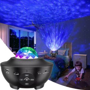 USB Starry Projector Light | Ocean Wave & Star Sky Night Lamp With Bluetooth Speaker