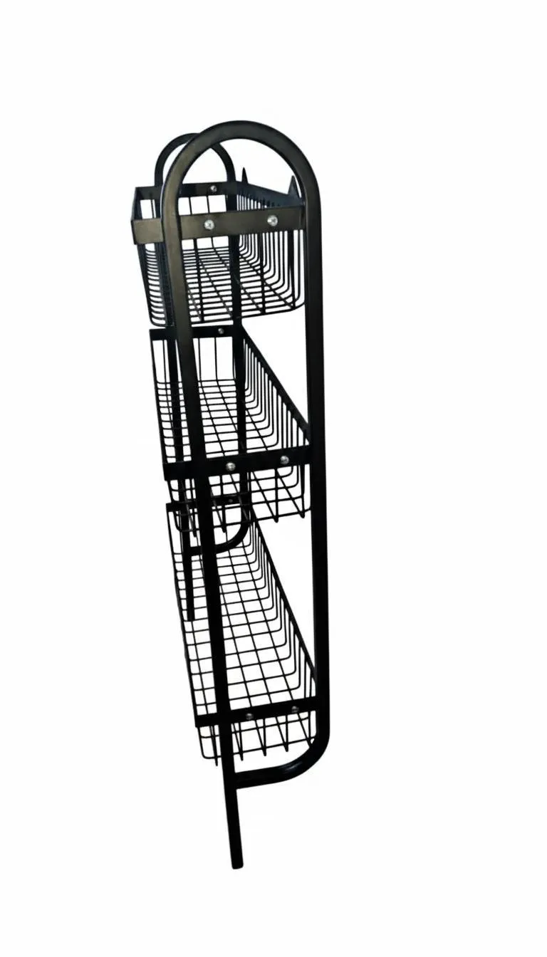 Wall Mounted Spice Rack Black Stainless Steel 3 Tier – DIY Assembly Required (Self Assemble) - Image 3