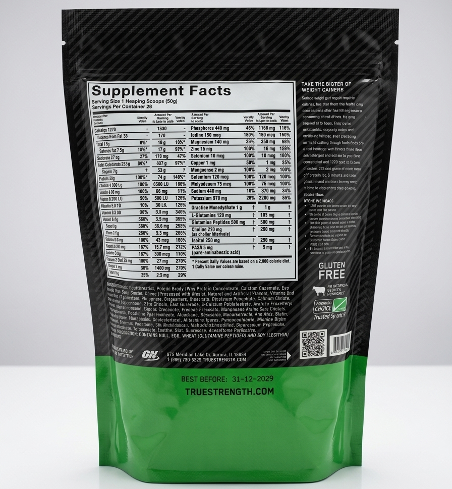 Optimum Nutrition Serious Mass Weight Gainer 2LB Pack – High Calorie Protein & Muscle Mass Support - Image 2