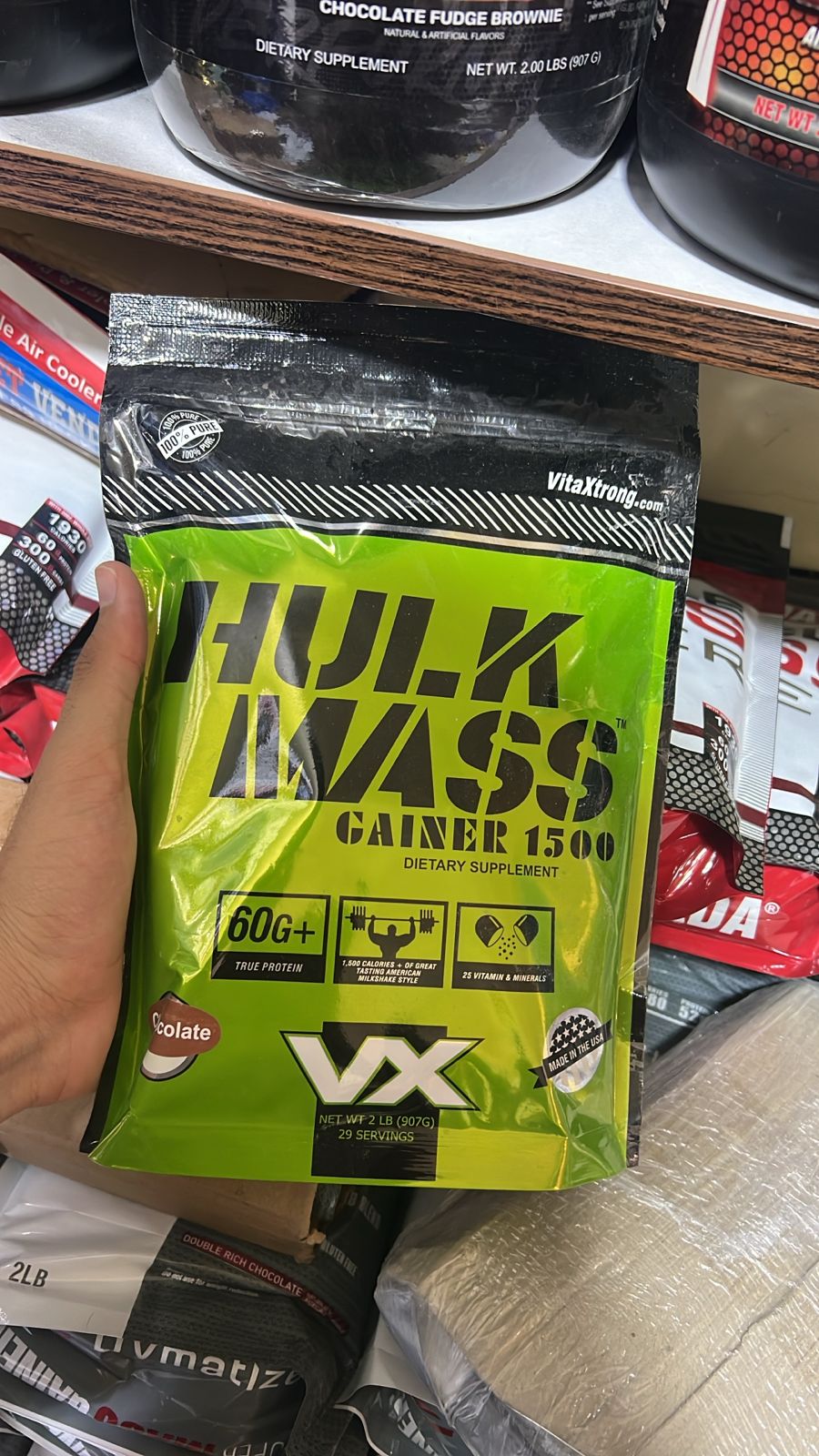 VitaXtrong VX Hulk Mass Gainer 1500 Dietary Supplement Heavy Weight Builder – 2 LBS (907g) - Image 2
