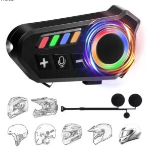Helmet Wireless Earphone K06A – Bluetooth Helmet Intercom Headset with RGB Control Knob & Noise Reduction