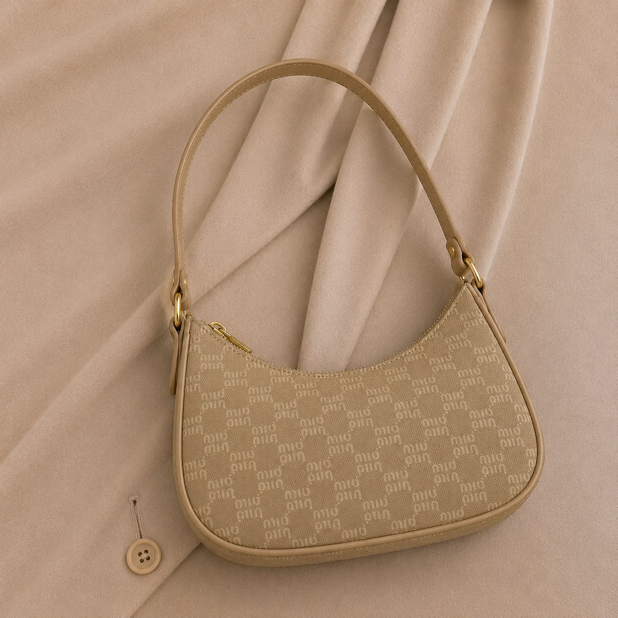 Luna Curve Purse – Elegant Printed Shoulder Handbag for Women - Image 2