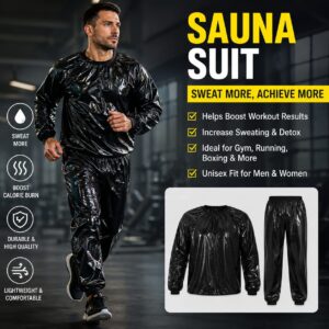 Sauna Suit Heavy Duty Anti Rip PVC Durable Flexible Design Increases Sweating Boosts Calorie Burn Supports | Random Color