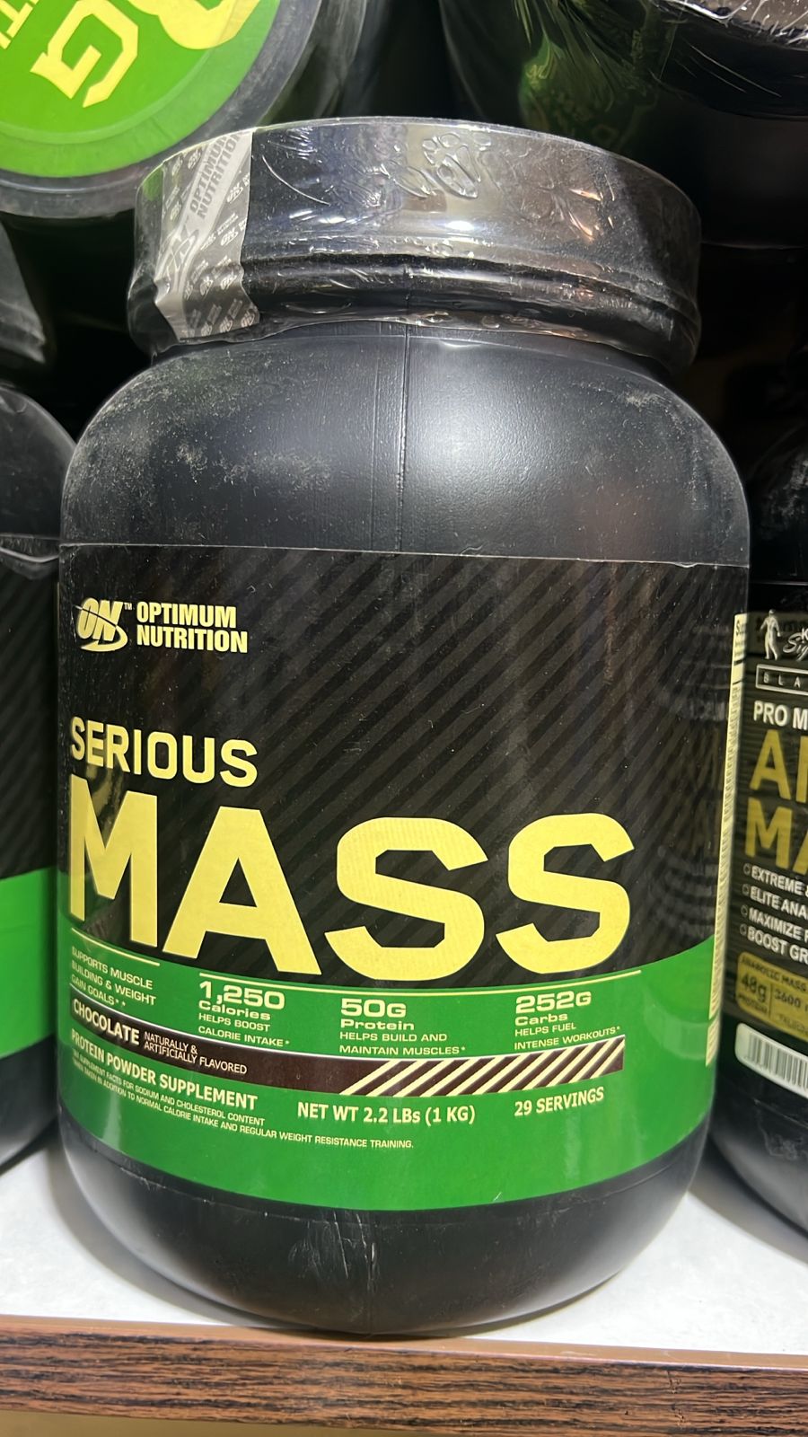 Optimum Nutrition Serious Mass Weight Gainer Powder Chocolate Flavor 2.2 Pounds 1 Kg High Calorie Supplement - Image 3