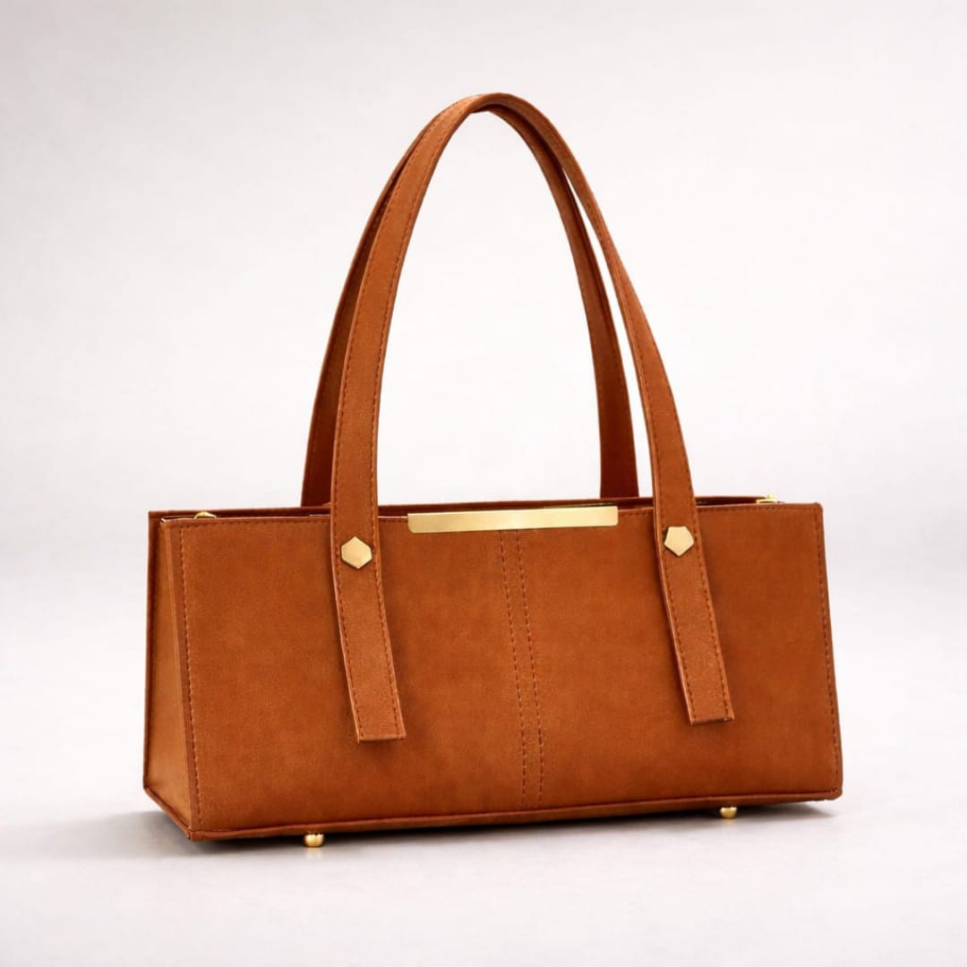 Grace Line Structured PU Leather Tote Bag for Women | Stylish Shoulder Handbag for Office, Casual & Everyday Use - Image 2