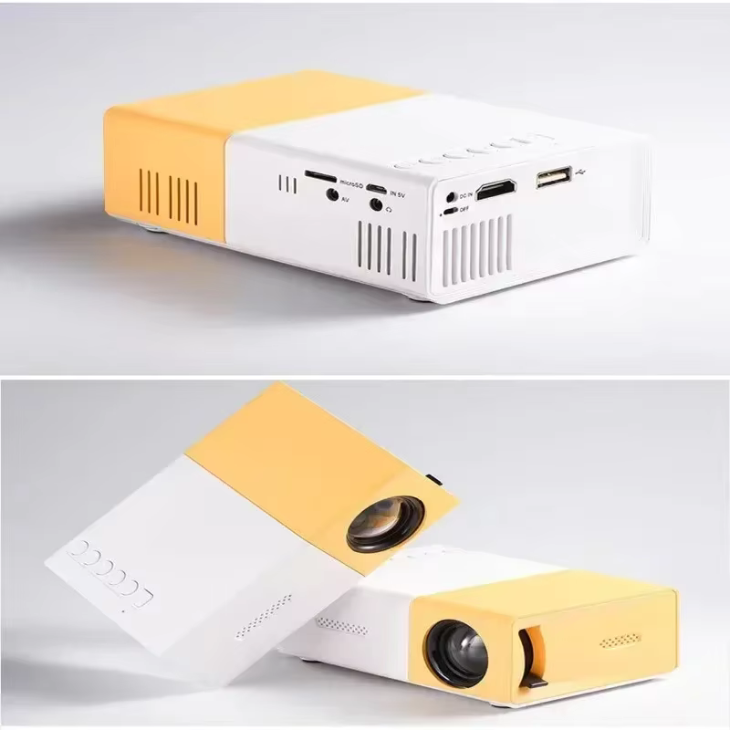 Portable YG300 Mini LED Projector A1 LED LCD Mini Video Projector – International Version | Compact Home Theater | White & Yellow - Image 3