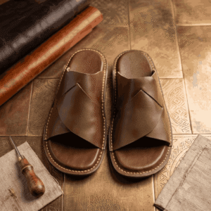Handmade Double Shade Brown Slippers | Lightweight & Soft Comfortable Indoor House Slippers
