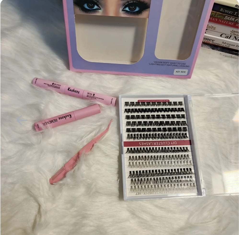 Kashee's 4 In 1 Eyelash Extension Set With Glue & Applicator Light & Thick Lashes Mix - Image 4