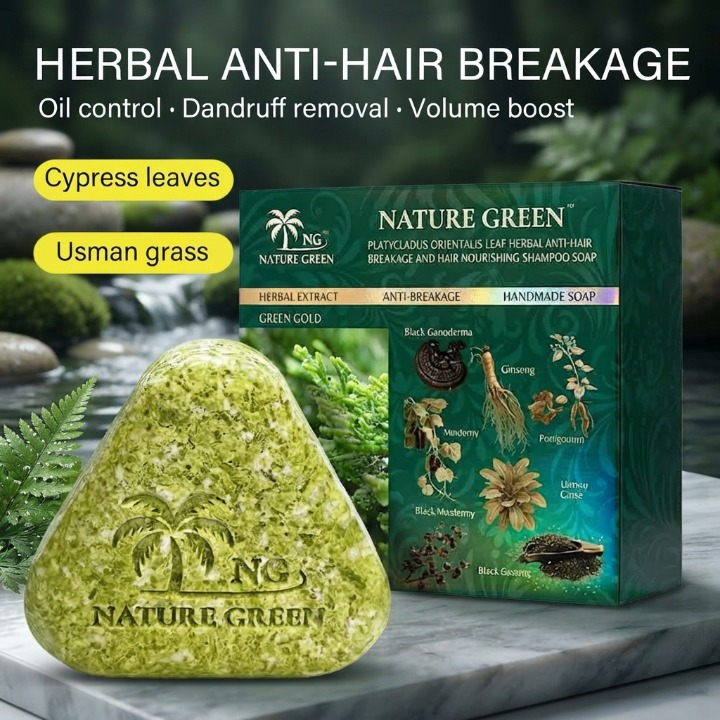 Green Gold Herbal Hair Soap - Natural Cleansing And Nourishing Bar For Healthy Hair And Scalp Maintenance
