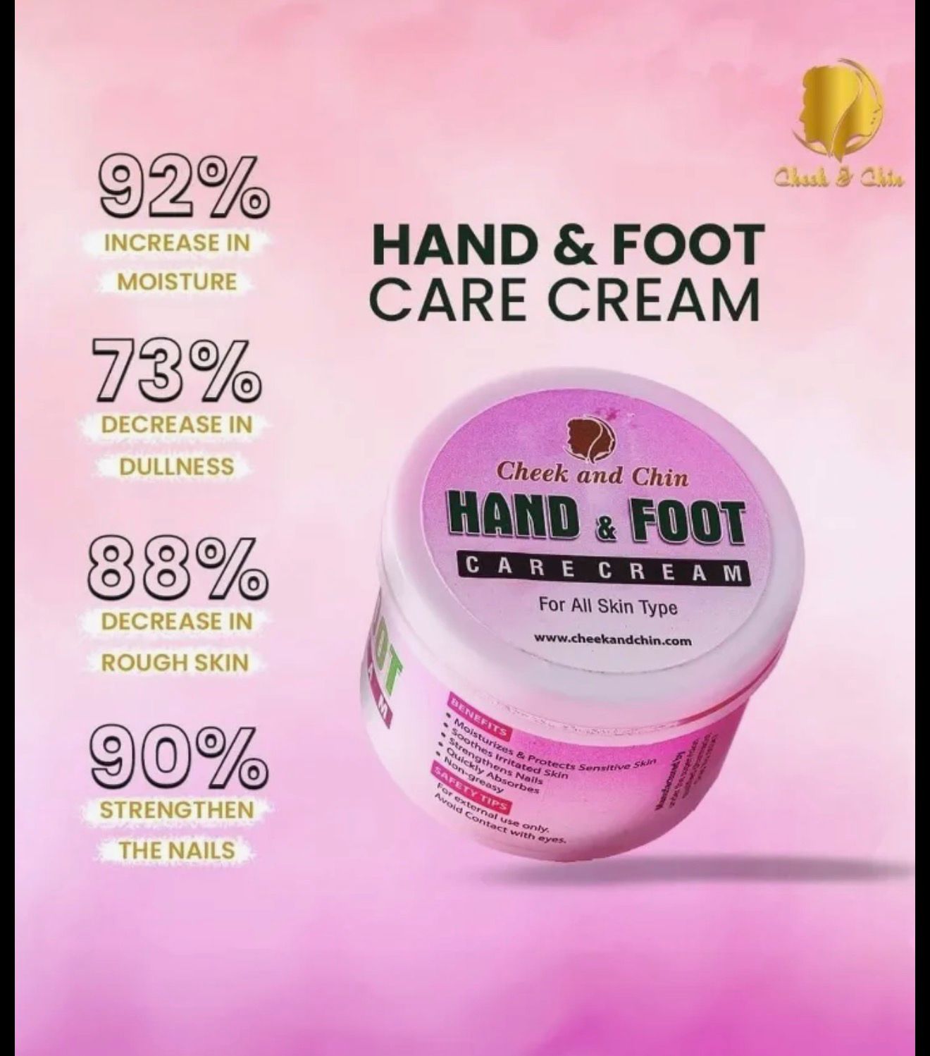 Cheek & Chin Hand & Foot Care Cream Moisturizing Repair Cream For Dry & Rough Skin - 100ml - Image 3