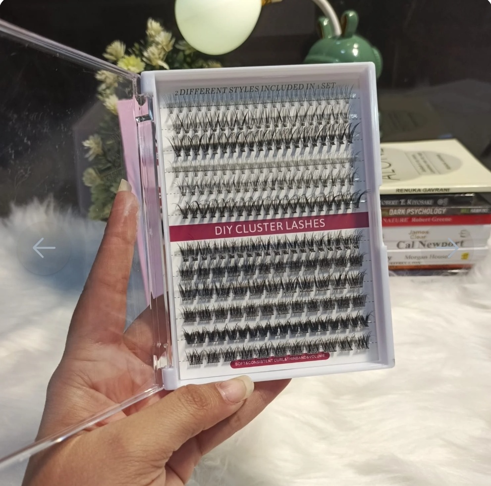 Kashee's 4 In 1 Eyelash Extension Set With Glue & Applicator Light & Thick Lashes Mix - Image 3