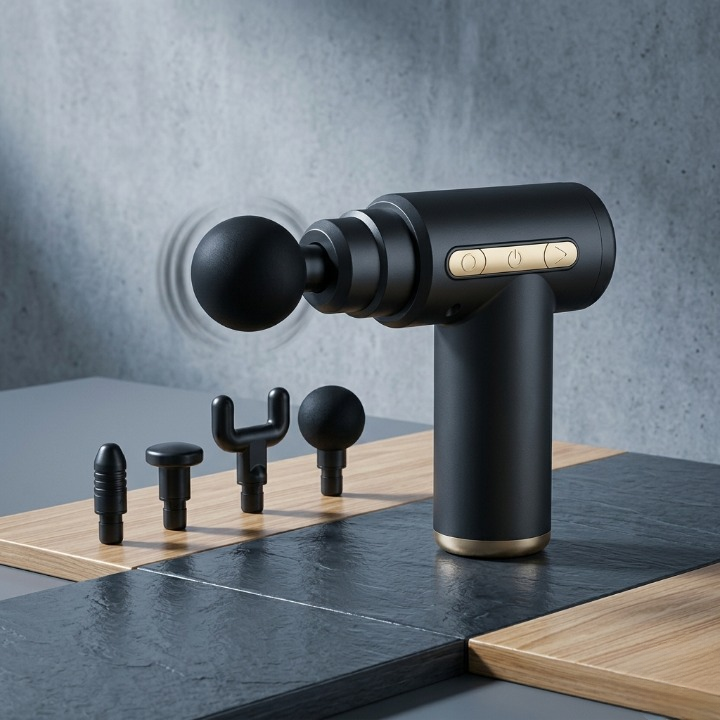 Portable Rechargeable Deep Tissue Massage Gun With Multiple Massage Heads For Muscle Relaxation - Image 2