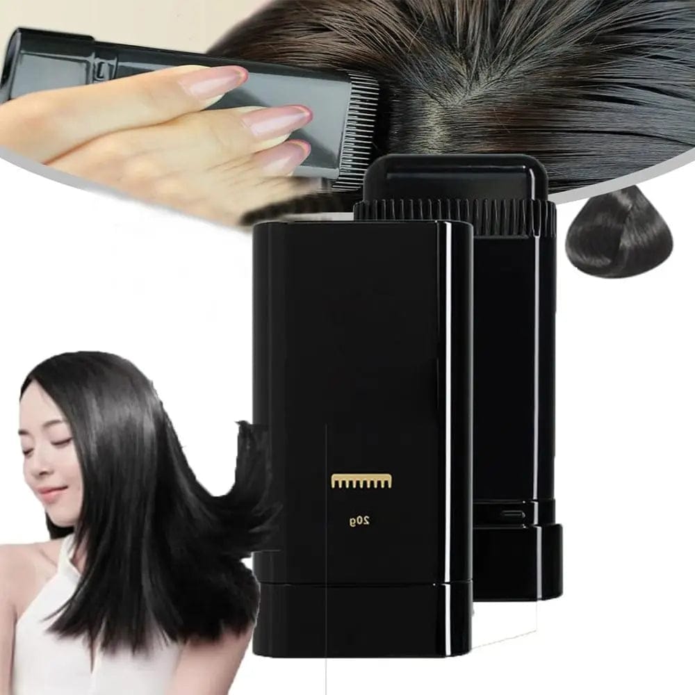 Instant Root Touch-Up Hair Color Comb Stick | Waterproof & Sweatproof Hair Dye Comb | Long-Lasting Black/Brown Hair Color