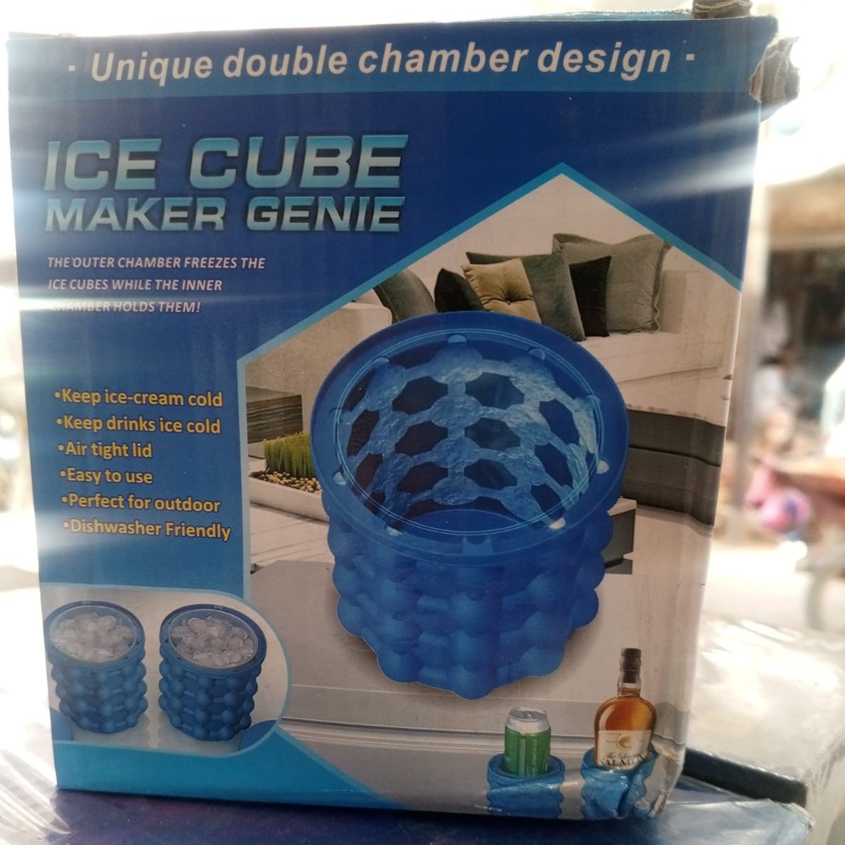 Ice Genie Silicone Ice Cube Maker - 120 Ice Cube Capacity Space Saving Ice Bucket Containers Food Grade Material Freezer Beverage Cooler - Image 4