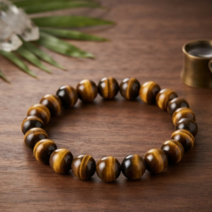 Natural Tiger Eye Stone Bracelet - Genuine Gemstone Beaded Wristband Healing Crystal Jewelry For Men And Women Fashion Accessory