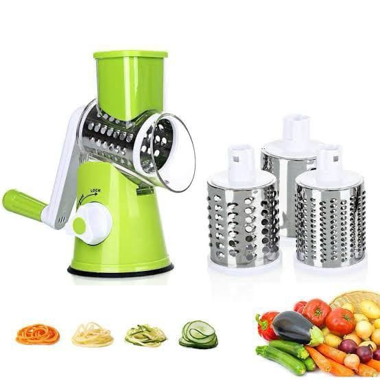 Multifunctional Hand Crank Drum Vegetable Cutter And Kitchen Grater With Interchangeable Blades - Image 2