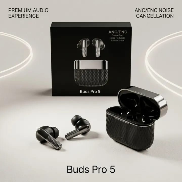 Buds Pro 5 Wireless Bluetooth Earbuds - HD Sound Quality Touch Control And Noise Reduction For Immersive Audio Experience (Random Color) - Image 3