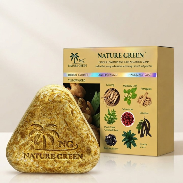 Yellow Gold Herbal Hair Soap - Natural Cleansing And Nourishing Bar For Healthy Hair And Scalp Maintenance - Image 2